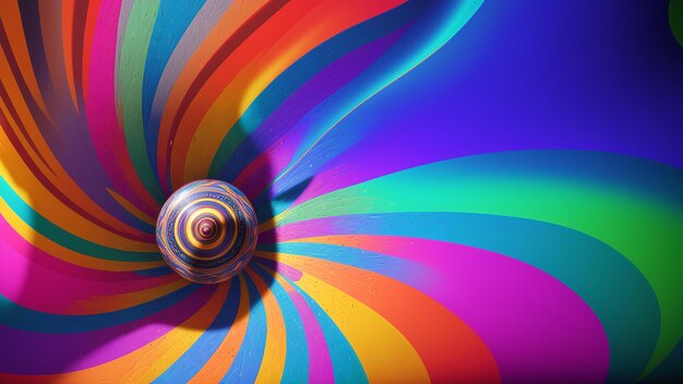 An Excellent Image Of A Colorful Spiral Design With A Snail On Top AI Generative