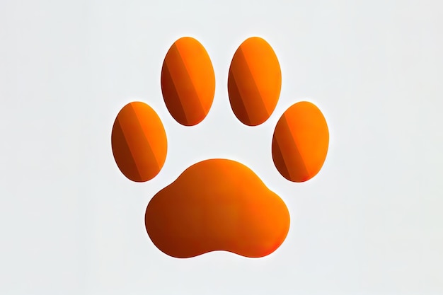 写真 動物のアプリとウェブサイト用の優れた猫の足跡フラット アイコン generative ai