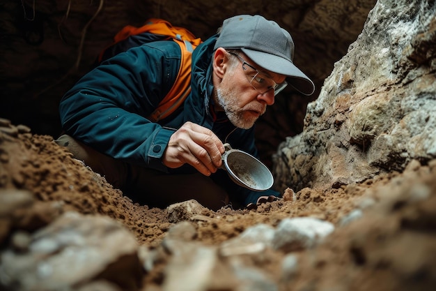 Excited Archaeologist discovering Generate Ai