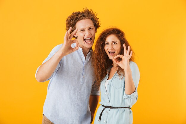 Excited friends loving couple