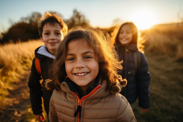 現場で興奮した子供たち 生成的なAI