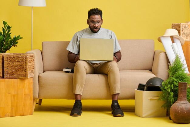 Excited Man Reading Email