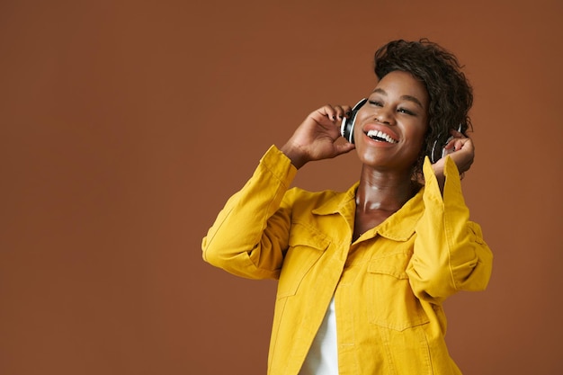 Excited Woman Listening to Music