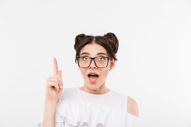 excited young girl in sunglasses