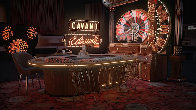 An exciting casinothemed party with a blackjack table and other thrilling games that will make guests feel like they are in a real casino Generated by AI