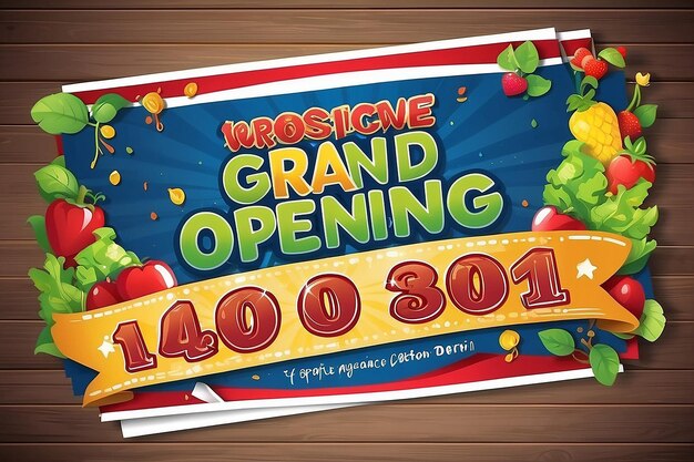 Photo exciting grand opening poster banner