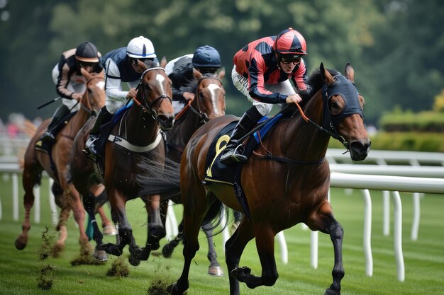 An exciting horse race at the Royal Ascot Ai generated