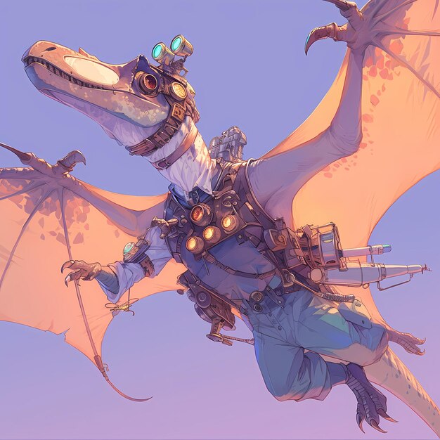 Exciting Steampunk Pterodactyl Image