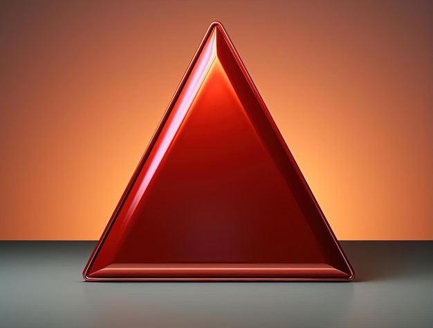 exclamation triangle warning sign isolated in the style of bryce 3d