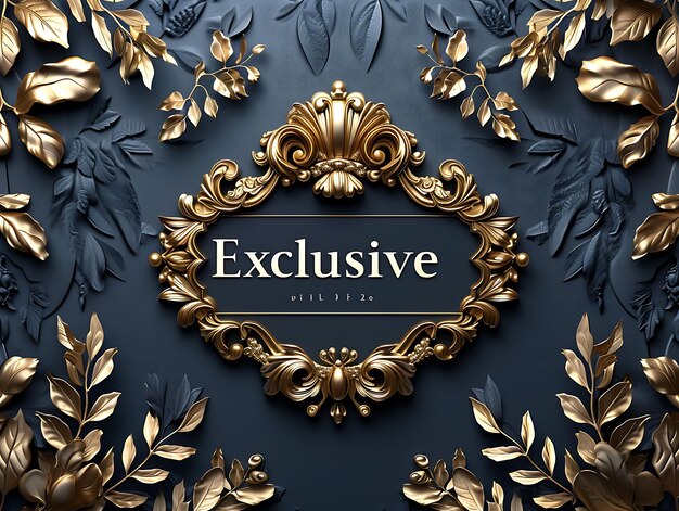 Foto exclusieve tekst met vip-effect luxueus en elegant lettertype creatief live stream achtergrondidee