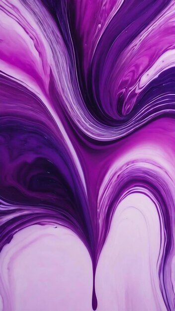 Photo exclusive beautiful pattern abstract fluid art background flow of blending purple lilac paints mixin