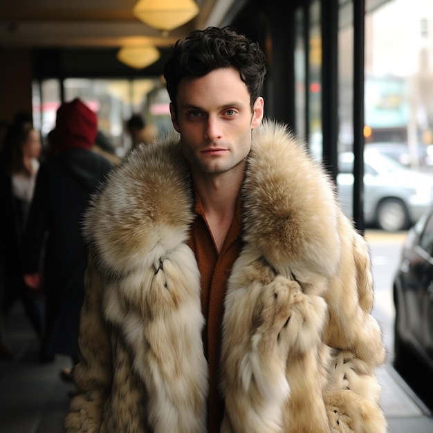 Photo exclusive fur jacket or coat in luxurious style