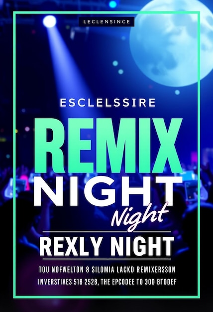 Exclusive remix party night flyer and social media template design