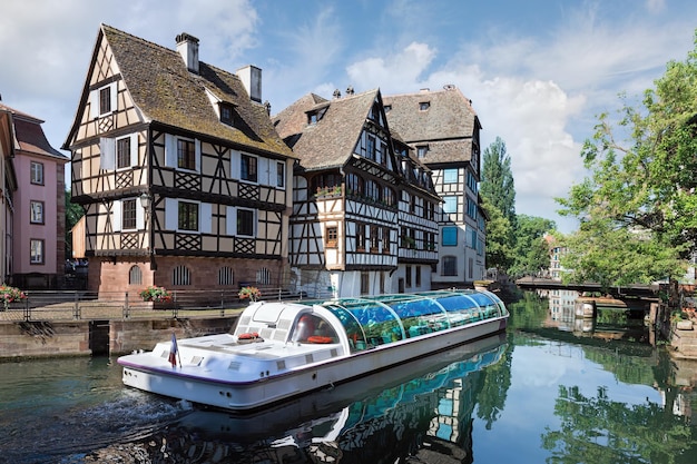 Excursion ship on the river in Strasbourg