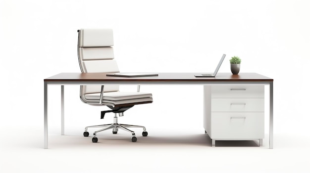 Executive Desk with white background a full body shot of single