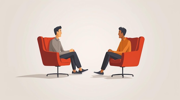 Executive Exchange Businessman Character Design in het gesprek in de vergaderzaal