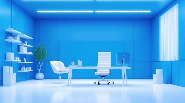 executive office set blue background