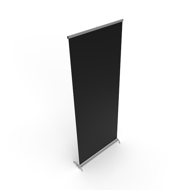 Executive Pull-up Banner met een zwart brandable canvas geïsoleerd op een witte achtergrond