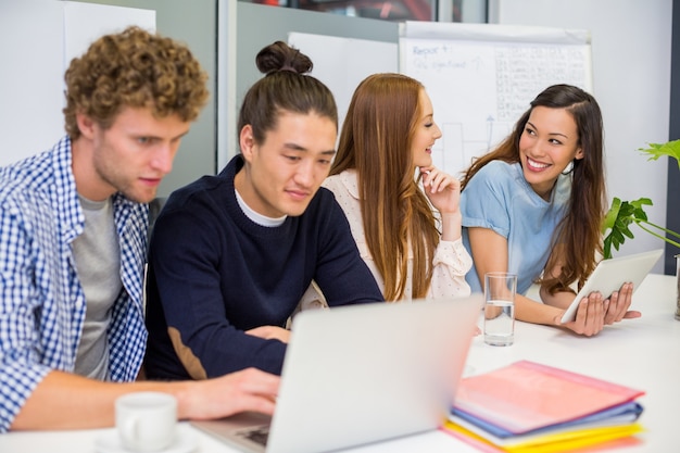 Executives working in office