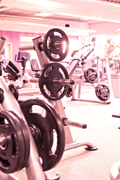 Exercise equipment in gym