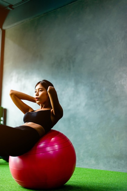 Exercise The joy of exercise Happy young woman smiling from exercising