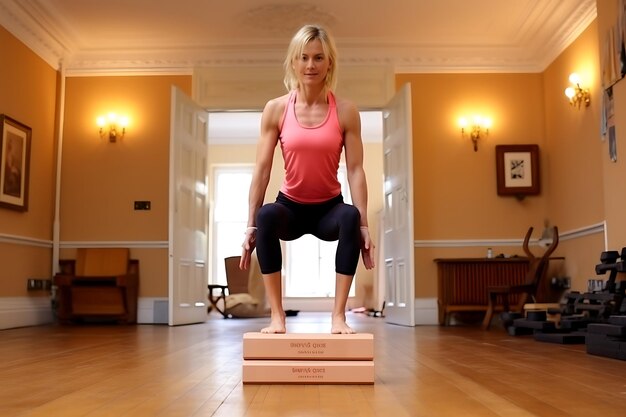 Exercises for the spine woman in sportive clothes