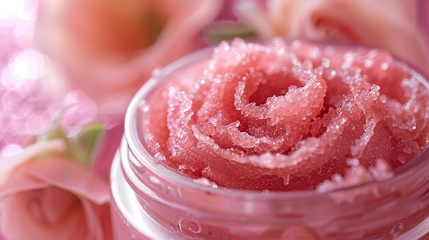 Photo exfoliating antiaging lip scrub