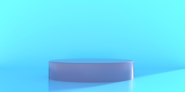 青い色の背景 3 d イラストの丸い形を展示します。