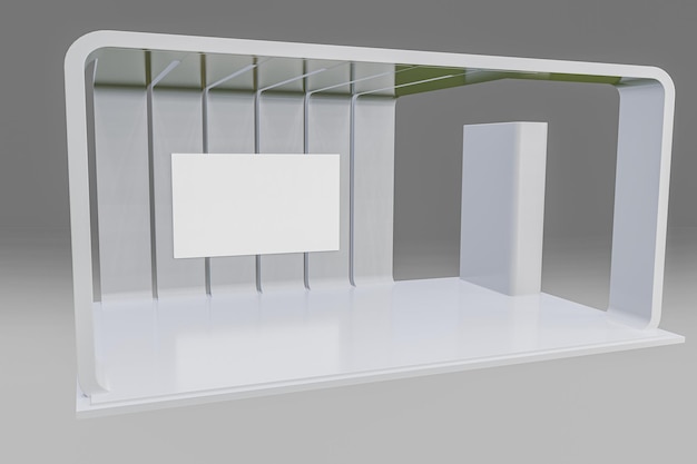 Exhibition stand for mockup and Corporate identity Display design Empty booth Design Retail booth