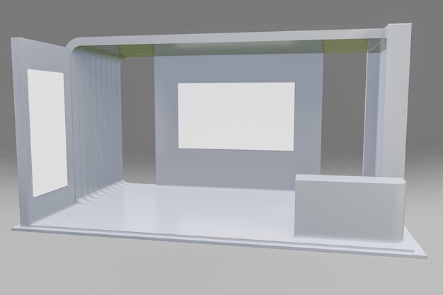 exhibition stand for mockup and corporate identity display design empty booth design retail booth