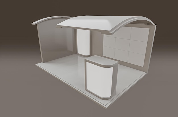 exhibition stand for mockup and corporate identitydisplay designempty booth designretail booth