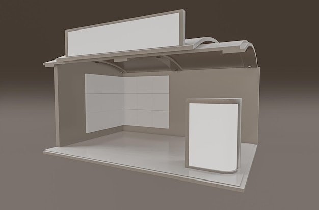Exhibition stand for mockup and Corporate identityDisplay designEmpty booth DesignRetail booth