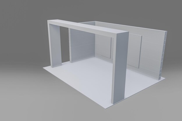 Exhibition stand plain used for mockups and branding and Corporate identity3d illustration