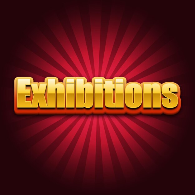Exhibitions text effect gold jpg attractive background card photo