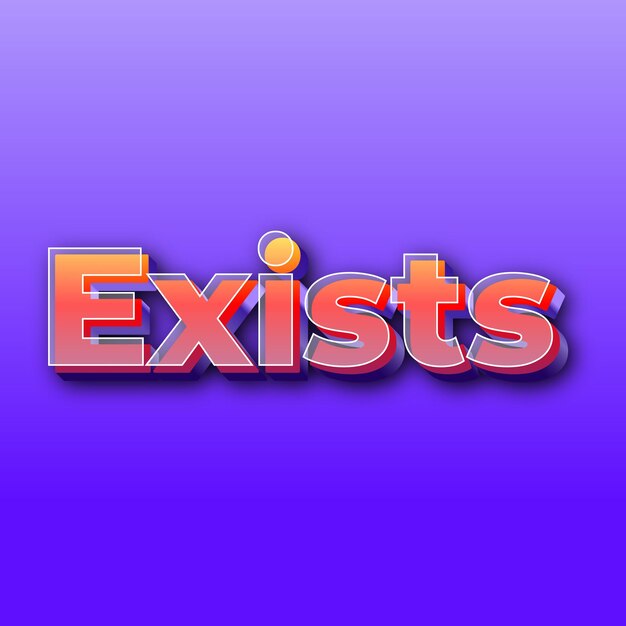 Existstext effect jpg gradient purple background card photo