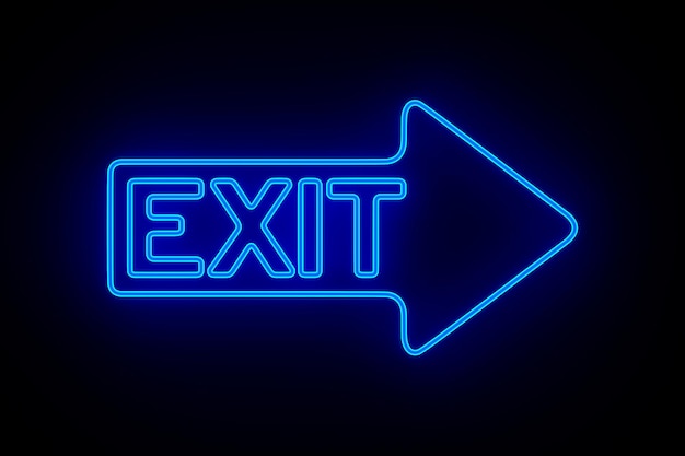 Exit on dark background 3D illustration