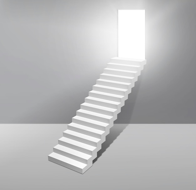 Exit deuren trappen financiële concepten bedrijfskunde of oefening en vastberadenheid inspanning tot succes 3d render