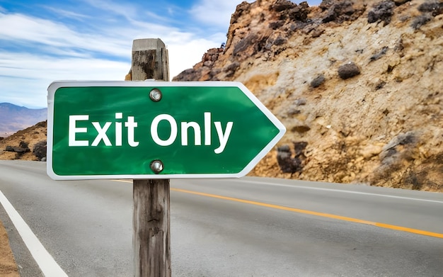 Exit only sign board