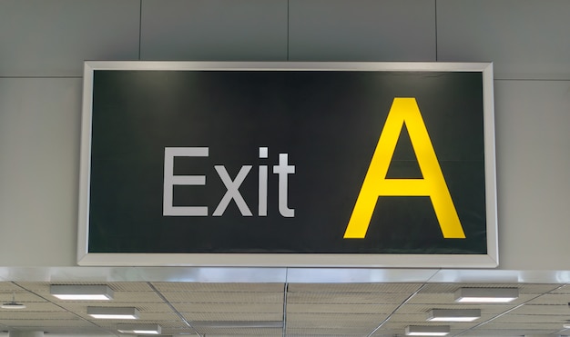 Photo exit a sign in the airport