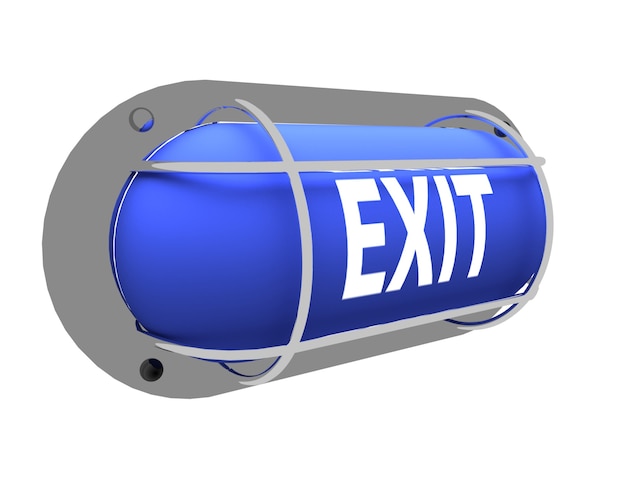 Exit sign concept 3d isolated