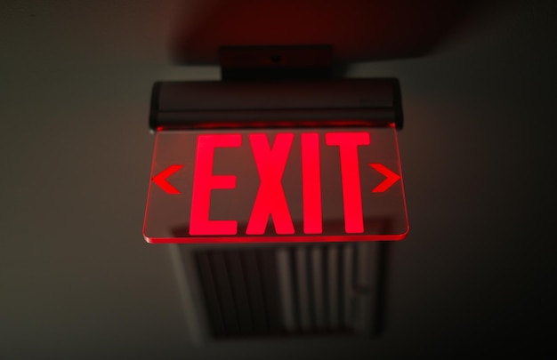 exit sign glows brightly symbolizing safety and guidance in emergency situations in urban environme
