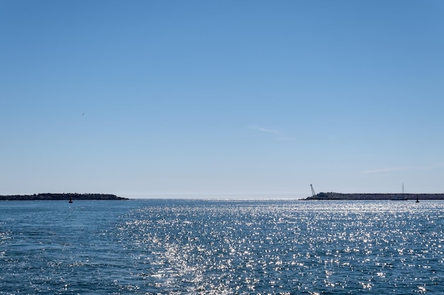 Exit with lighthouses from the bay to the sea