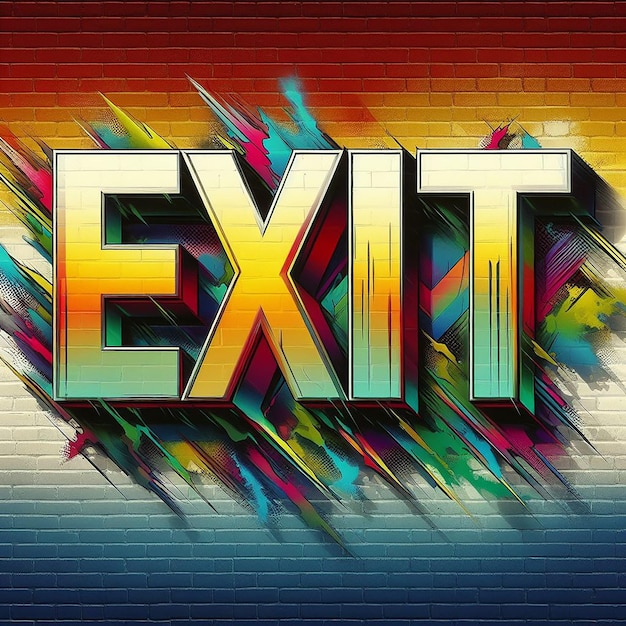 Exit word in a wall