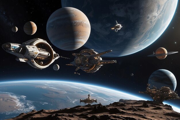 Exoplanet Exploration Fleet | Premium AI-generated image