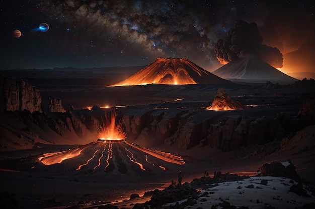화산 세계에 대한 외행성 지질 조사