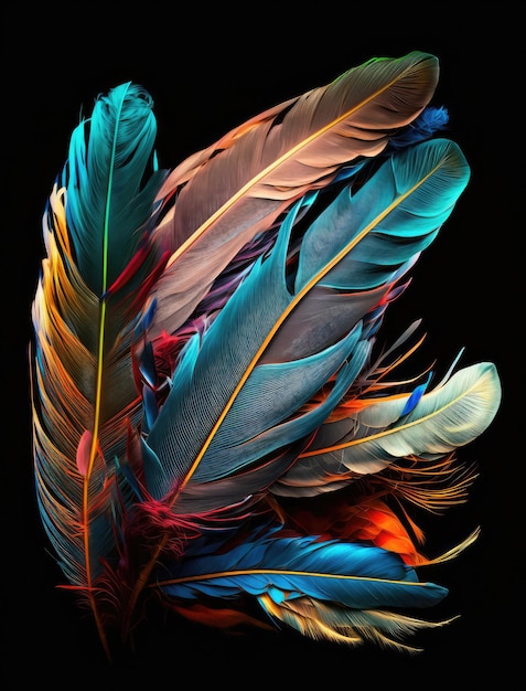 Exotic bird feathers