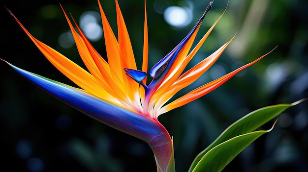 Photo exotic bird of paradise flower