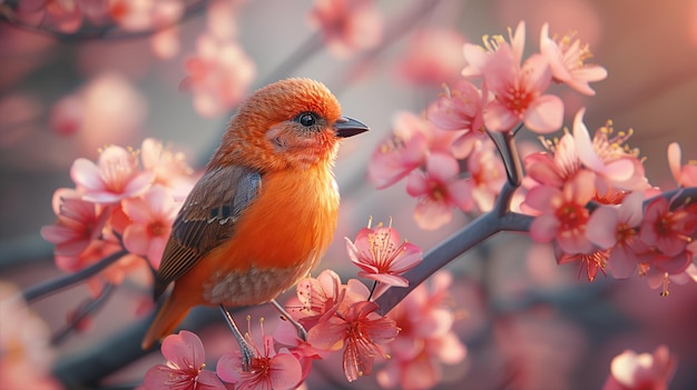 枝に座っているエキゾチックな鳥