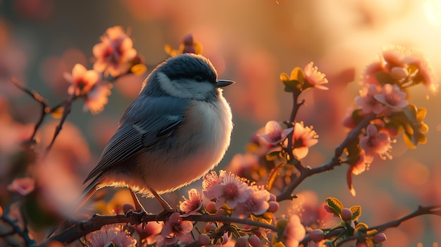 枝に座っているエキゾチックな鳥