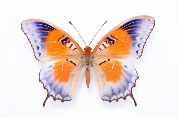 Exotic butterfly on white background